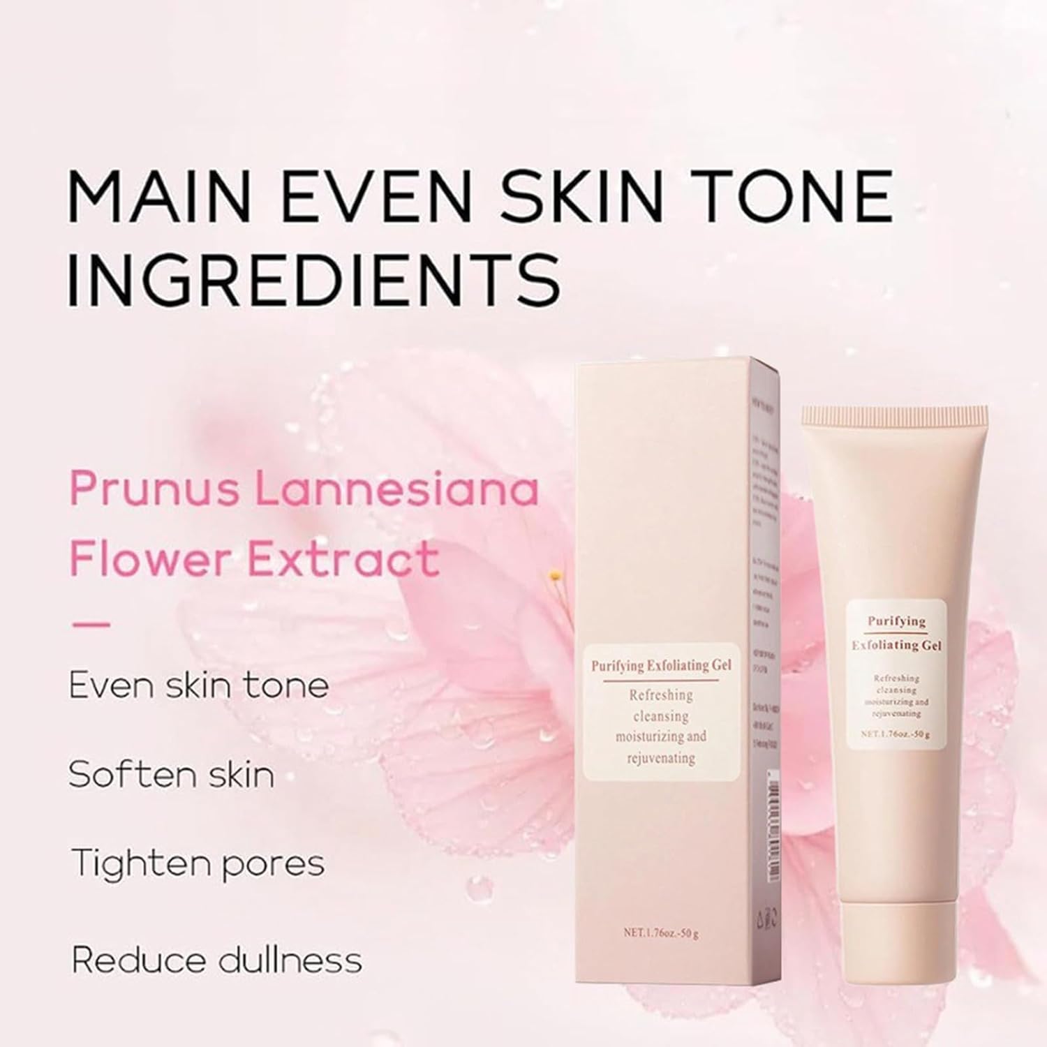 Gel exfoliante purificante, 50 g (1,76 oz) Crema exfoliante facial para rostro y cuerpo, apta para todo tipo de piel (1 unidad, talla única)